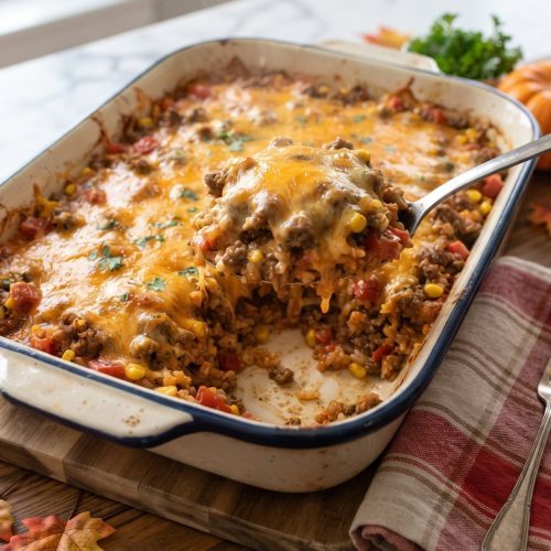Easy Hamburger Rice Casserole