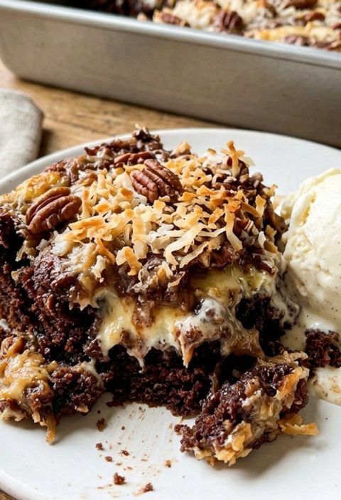 German chocolate dump cake