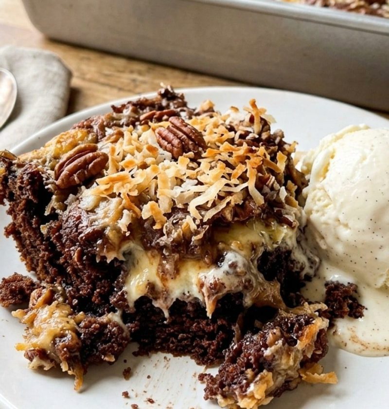 German chocolate dump cake