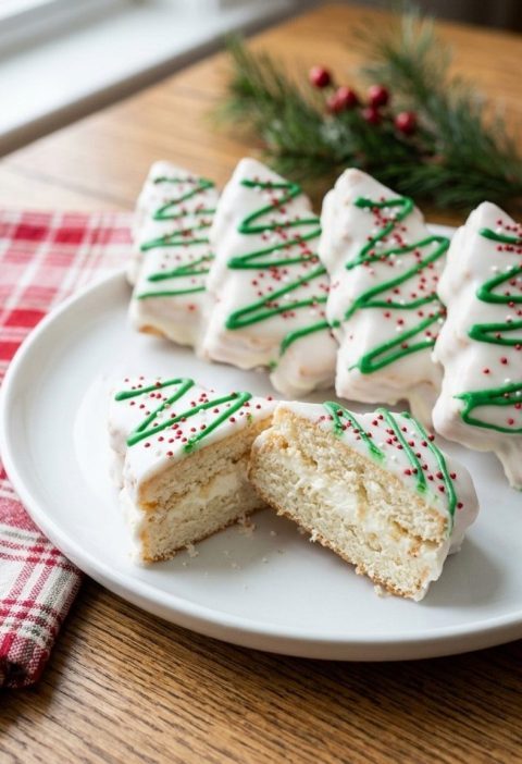 Homemade Christmas tree snack cakes