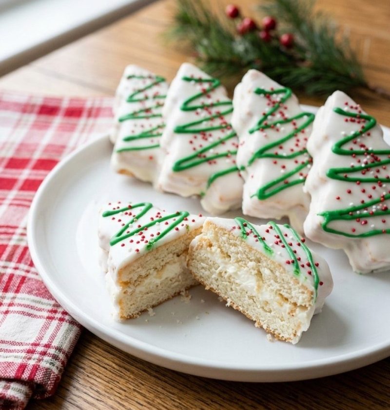 Homemade Christmas tree snack cakes