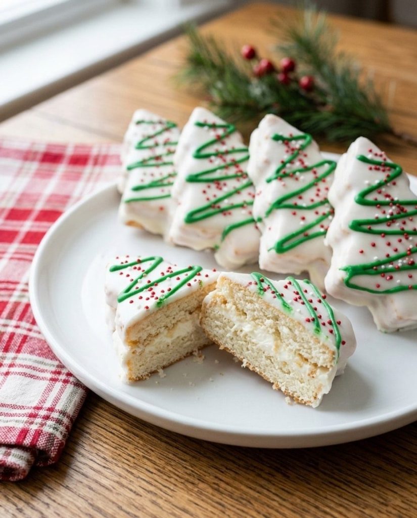 Homemade Christmas tree snack cakes