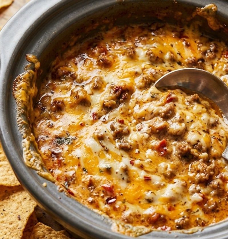 Slow cooker dip on warm