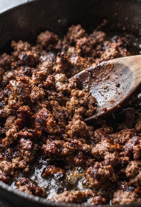 Browned ground beef