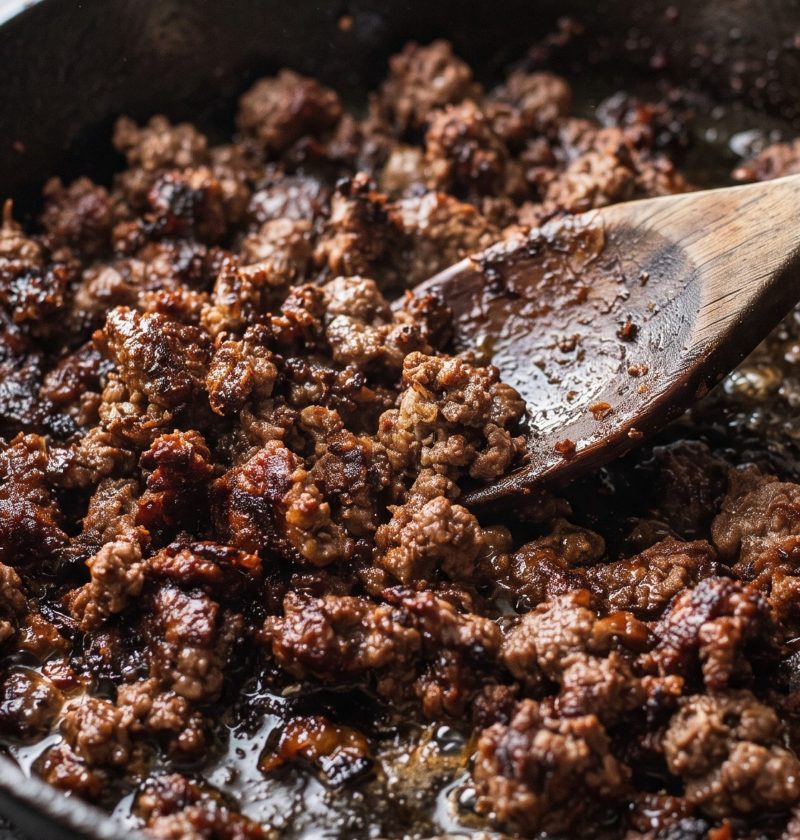 Browned ground beef