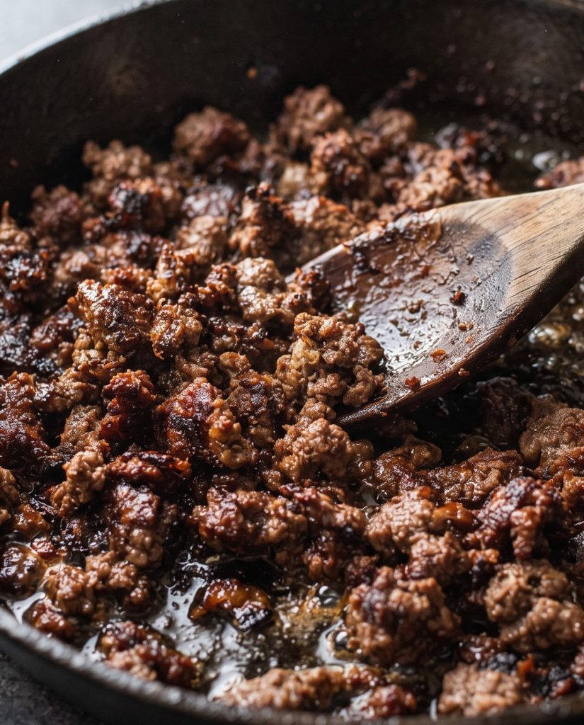 Browned ground beef