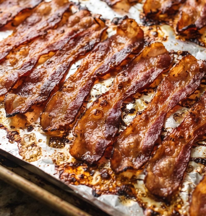 Oven-baked bacon