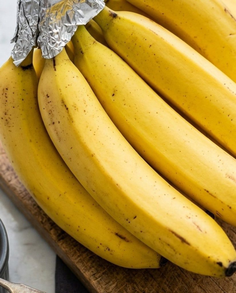 Bananas with wrapped stems
