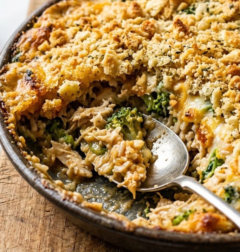 A crispy casserole topping