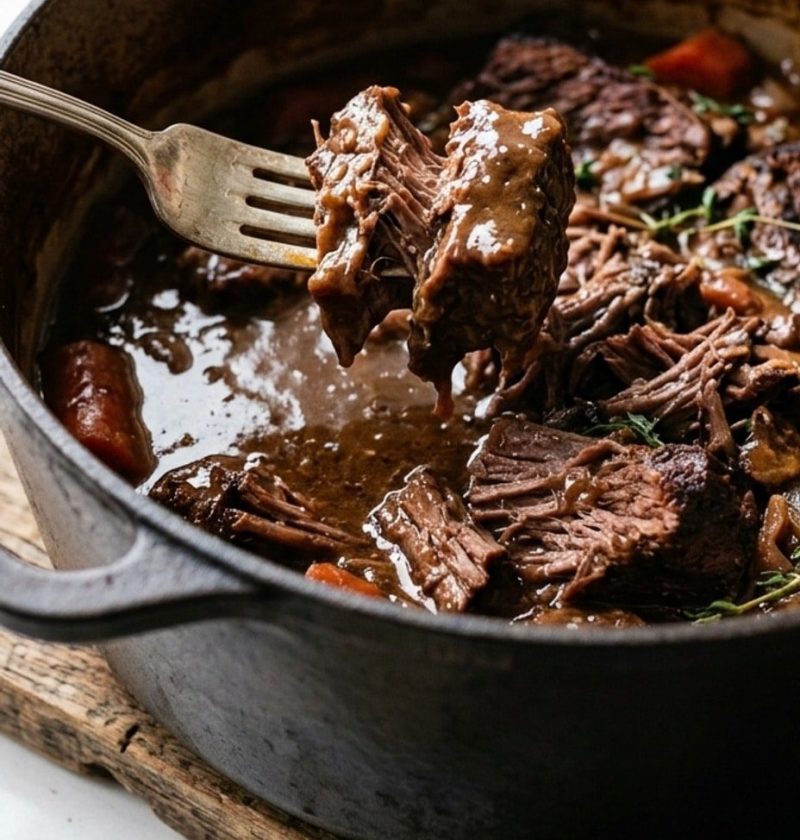 Tender braised beef