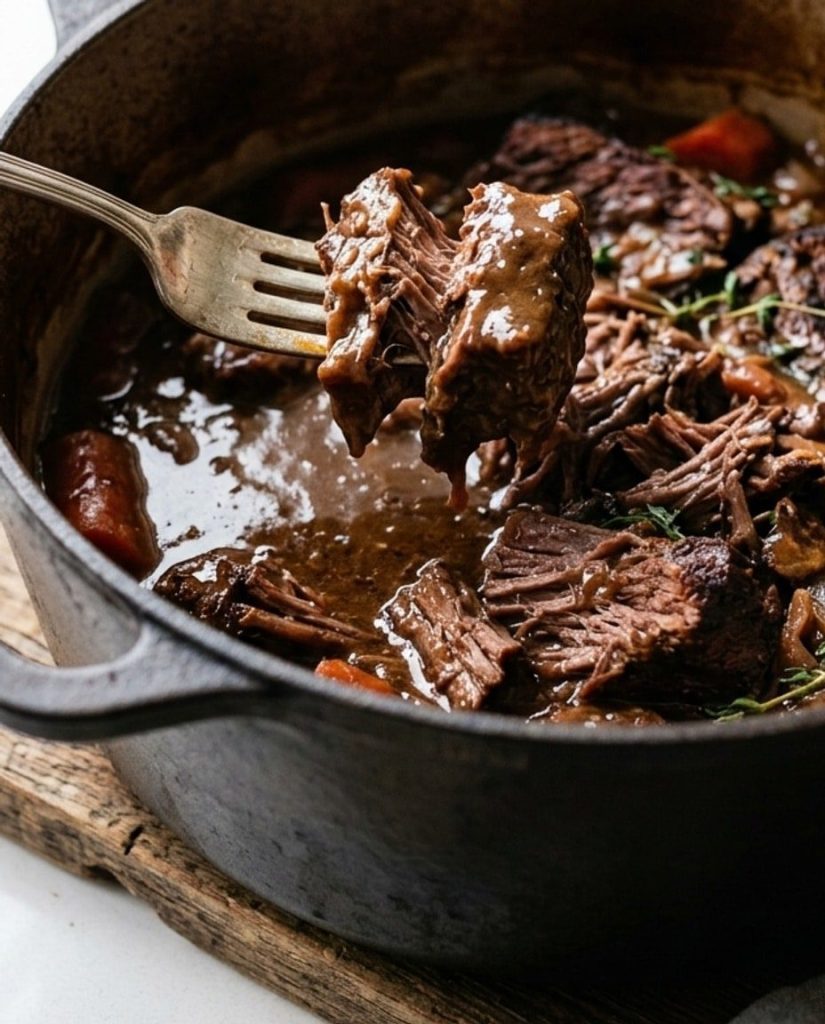Tender braised beef