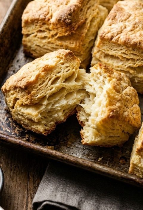 Tall flaky biscuits