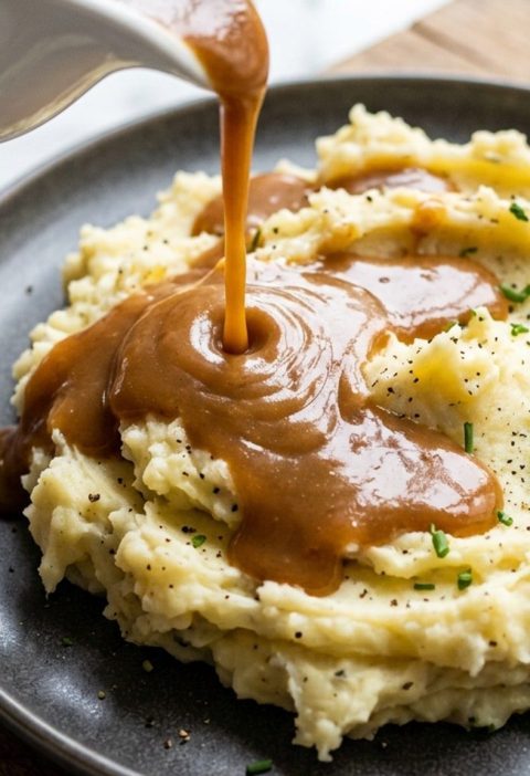 Smooth brown gravy