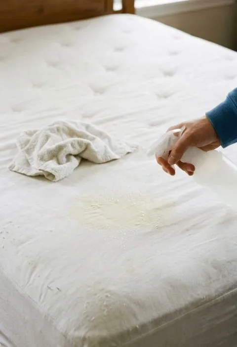 Spot cleaning a mattress stain