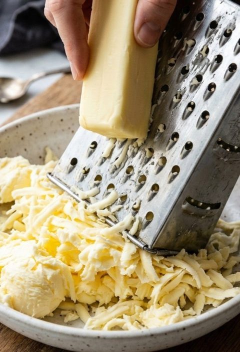 Grating cold butter