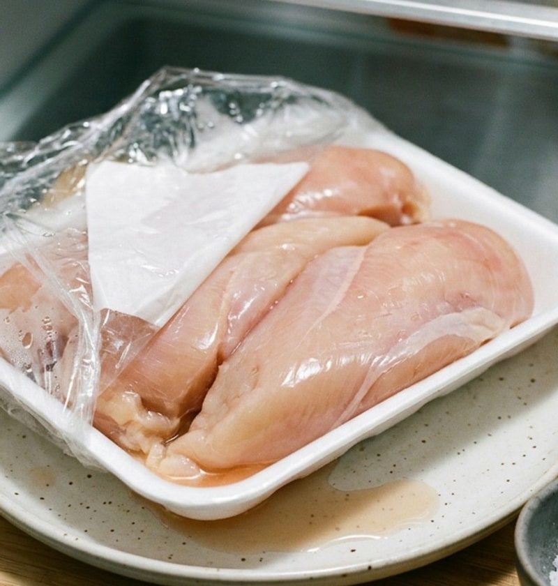 Thawing chicken in the fridge