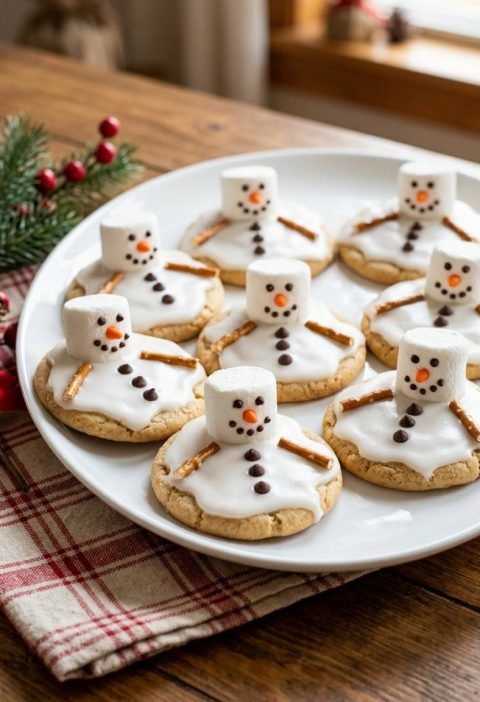 Melted snowman cookies