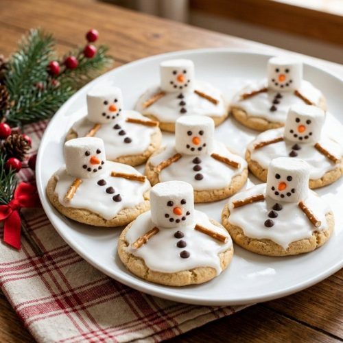 Melted snowman cookies