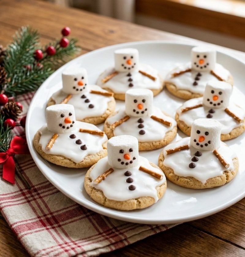 Melted snowman cookies