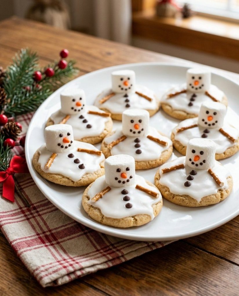 Melted snowman cookies