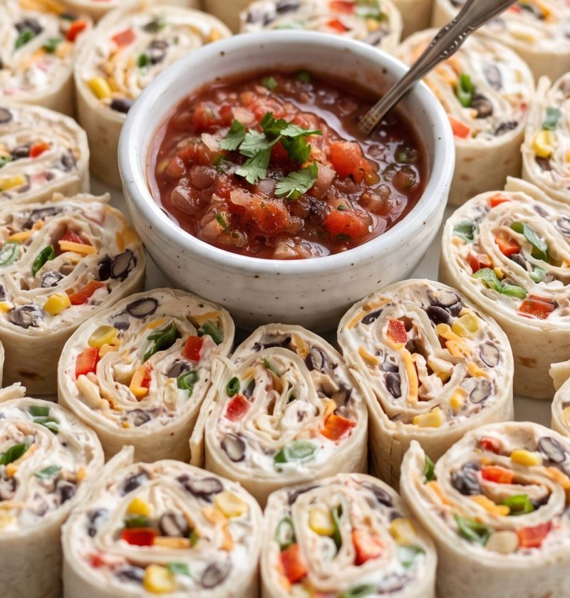Mexican fiesta pinwheels on a platter