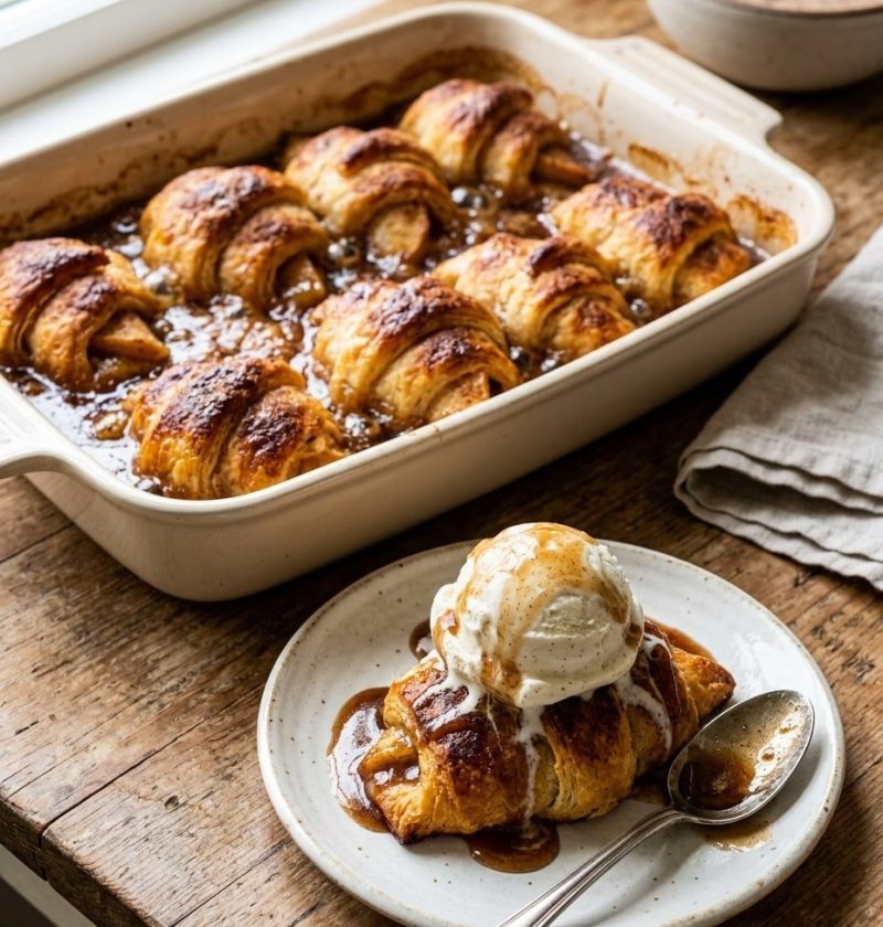 Mountain Dew apple dumplings in a baking dish