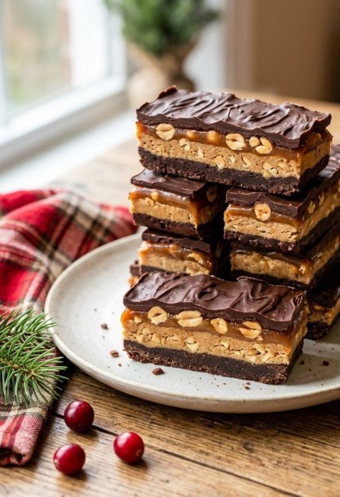 No-bake Snickers bars