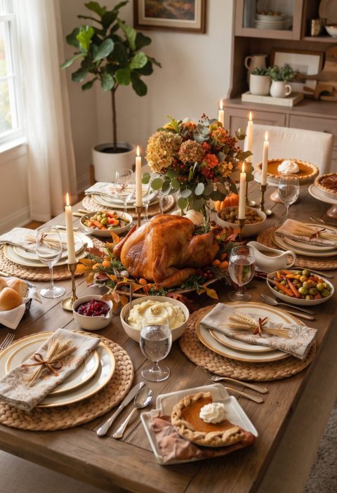 A small Thanksgiving dinner at home