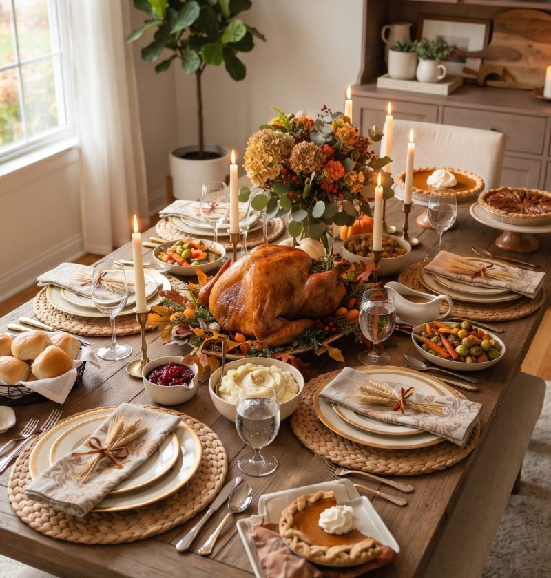 A small Thanksgiving dinner at home