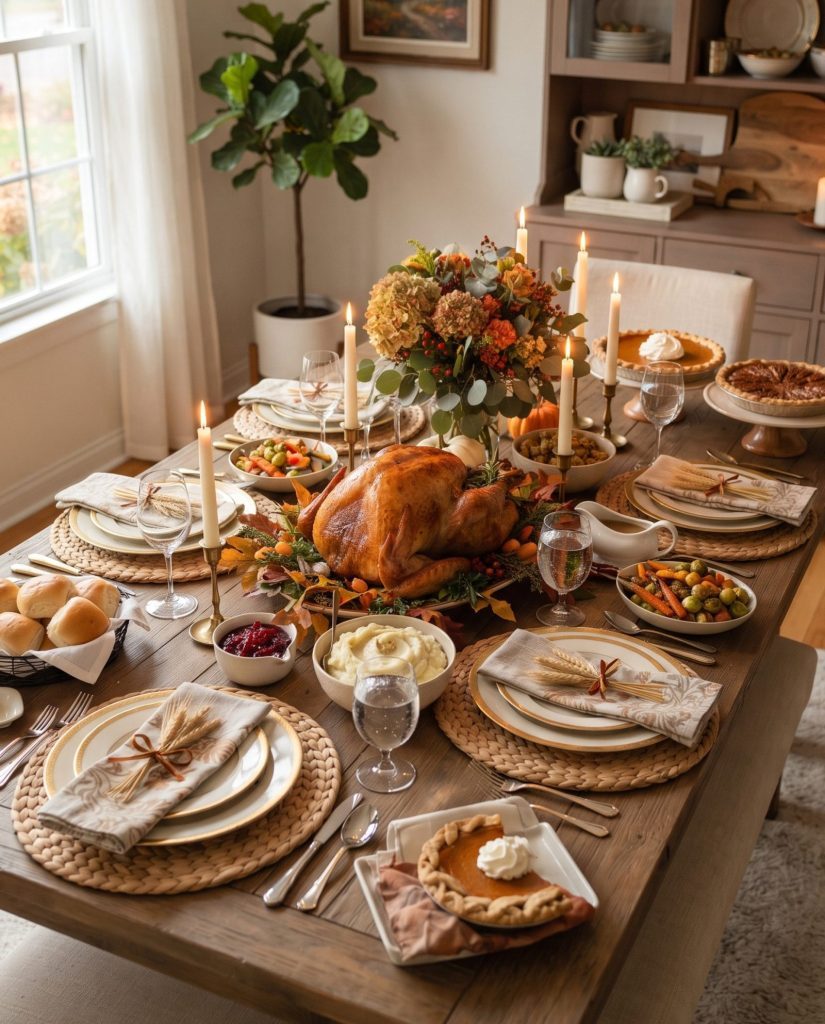 A small Thanksgiving dinner at home