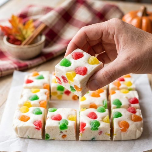 Old-fashioned gumdrop candy squares