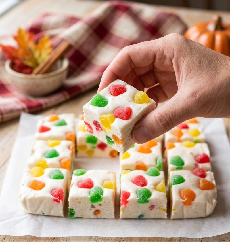 Old-fashioned gumdrop candy squares