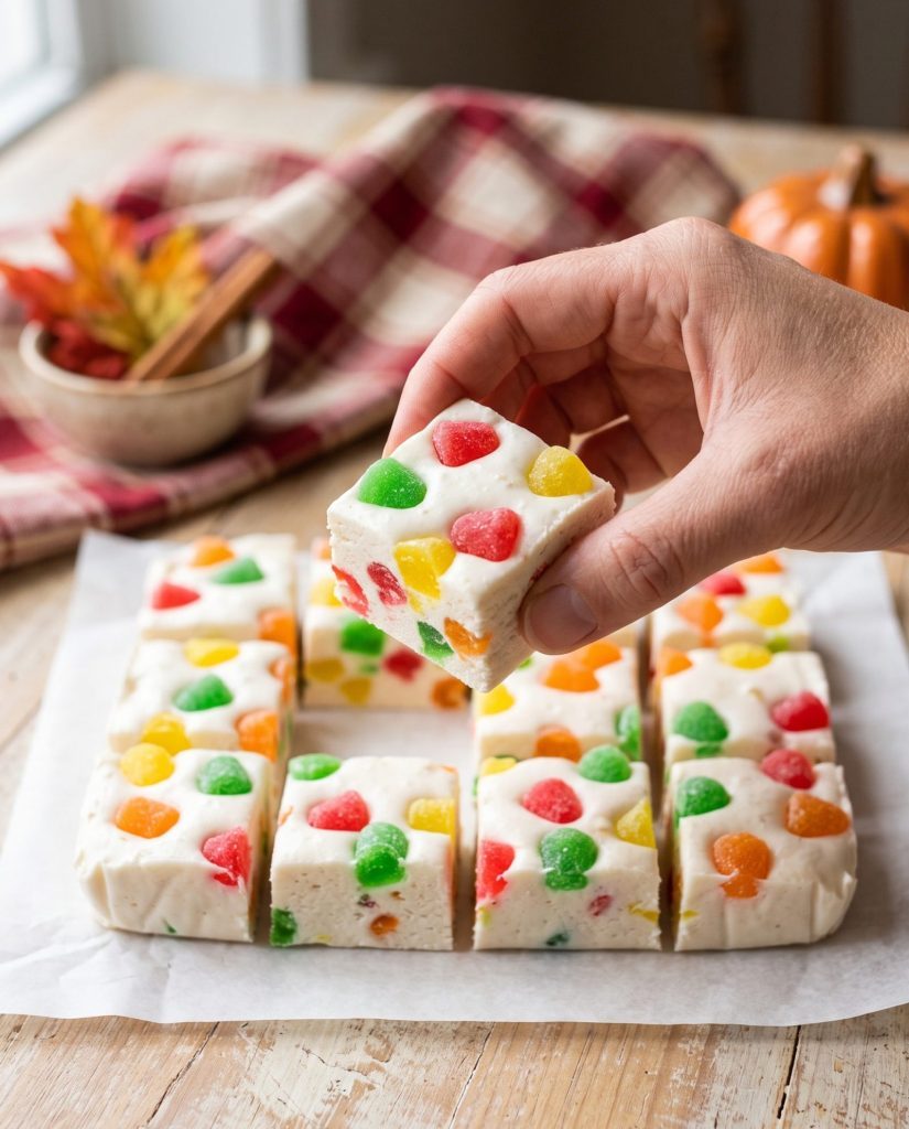 Old-fashioned gumdrop candy squares