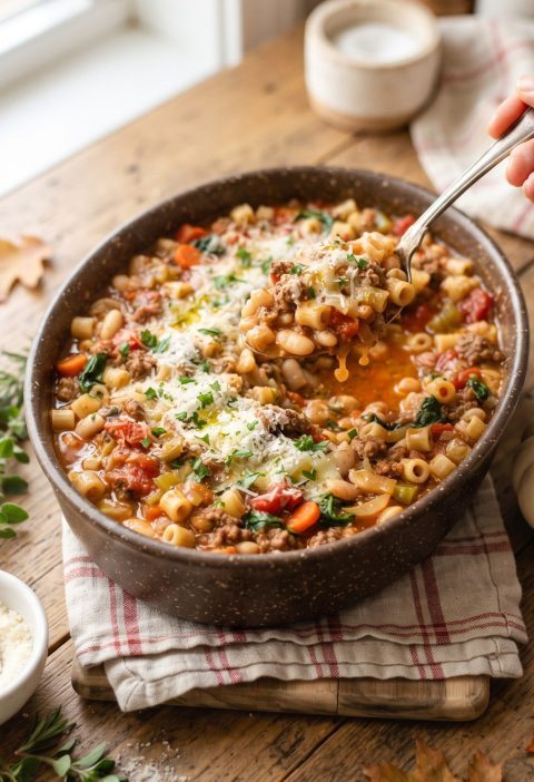 Olive Garden Slow Cooker Pasta Fagioli