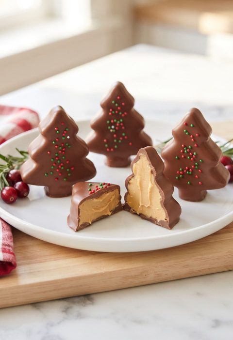 Homemade peanut butter Christmas trees