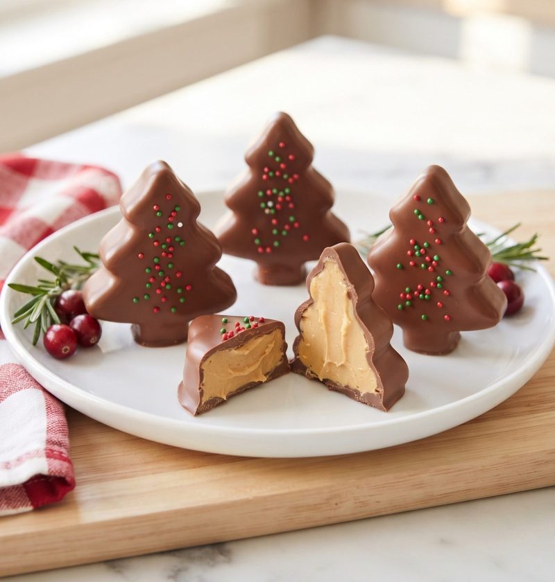 Homemade peanut butter Christmas trees