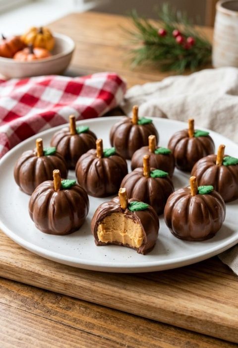 Homemade peanut butter pumpkins