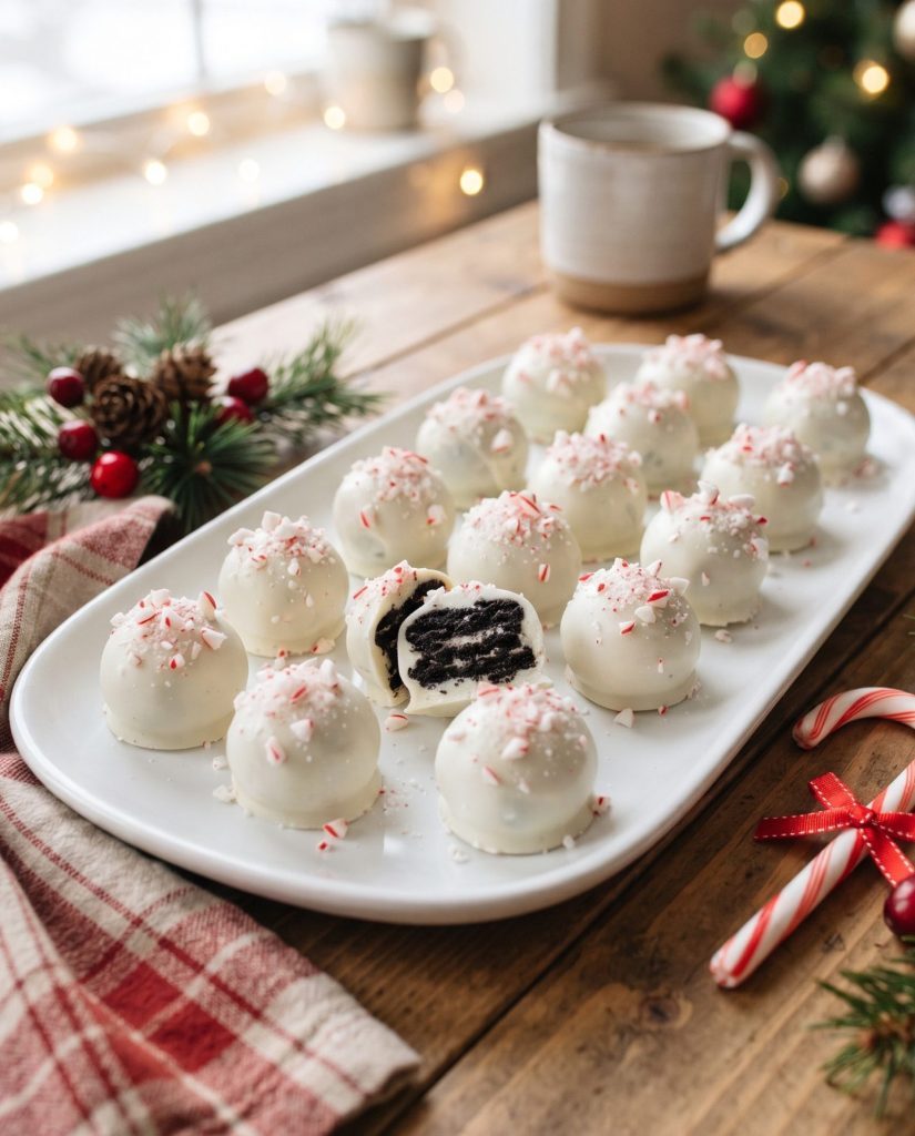 Peppermint Oreo truffles