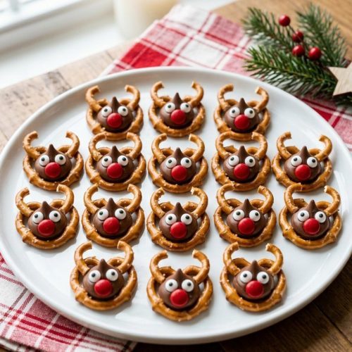 Pretzel reindeer bites