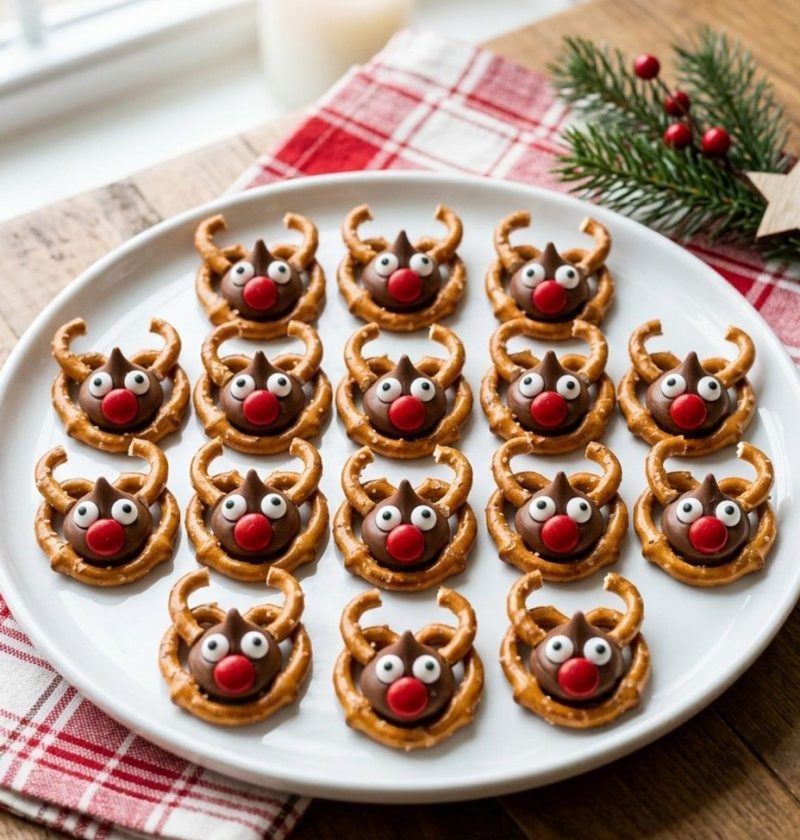 Pretzel reindeer bites