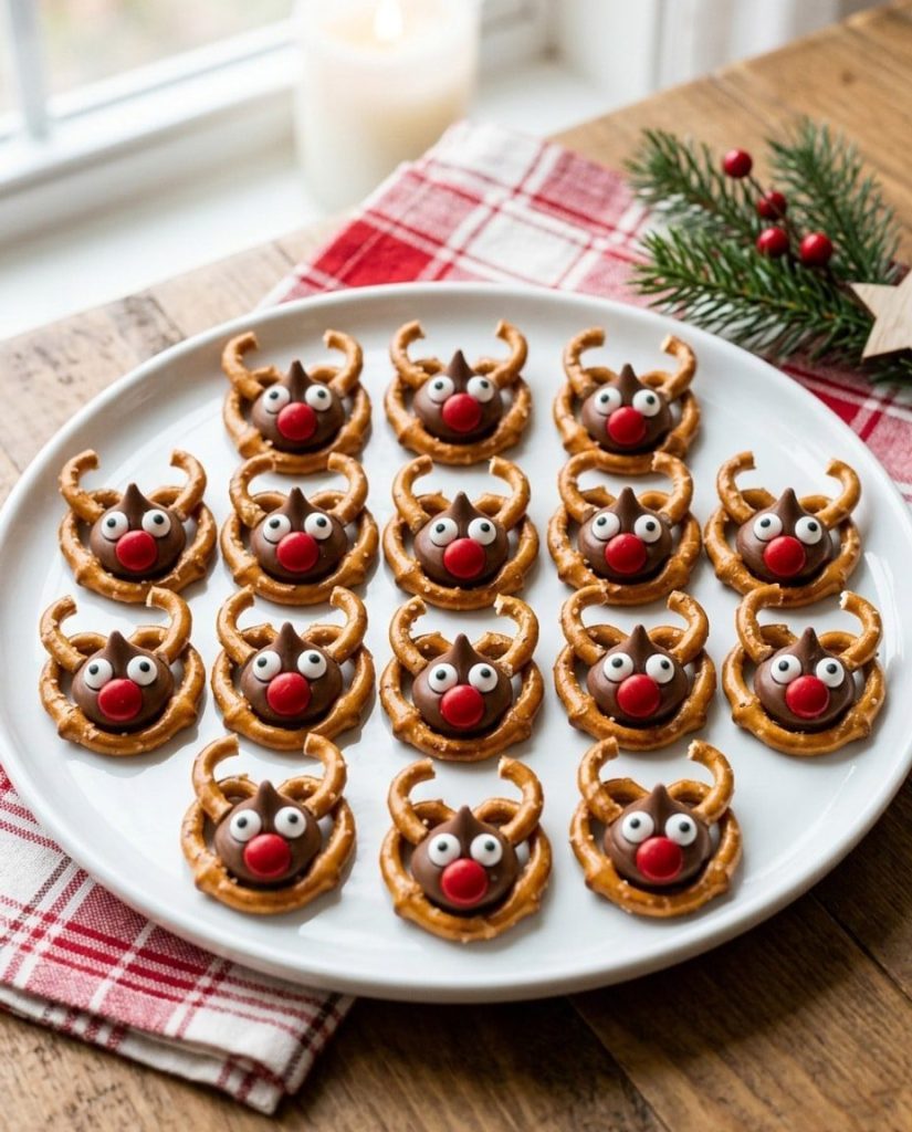 Pretzel reindeer bites