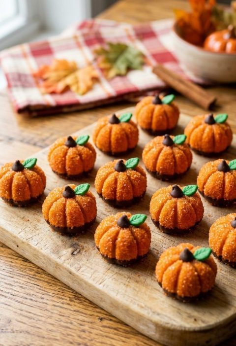 Pumpkin pie cheesecake truffles