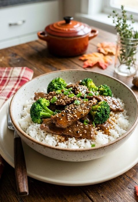 Slow cooker beef and broccoli