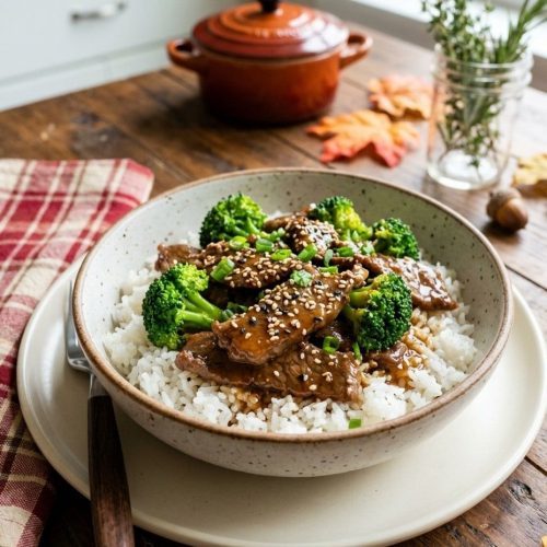 Slow cooker beef and broccoli