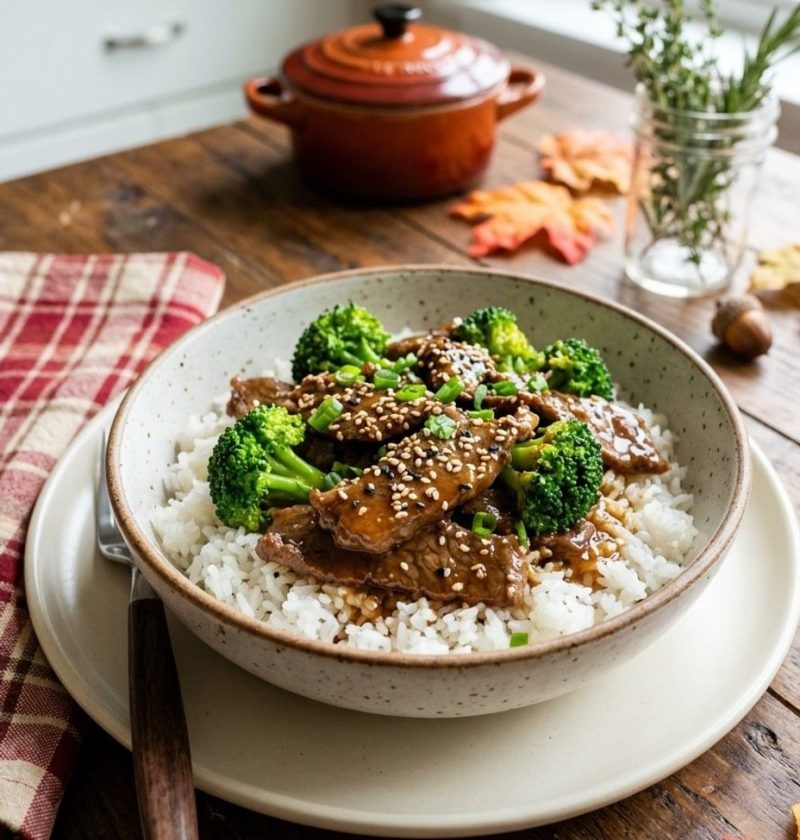 Slow cooker beef and broccoli