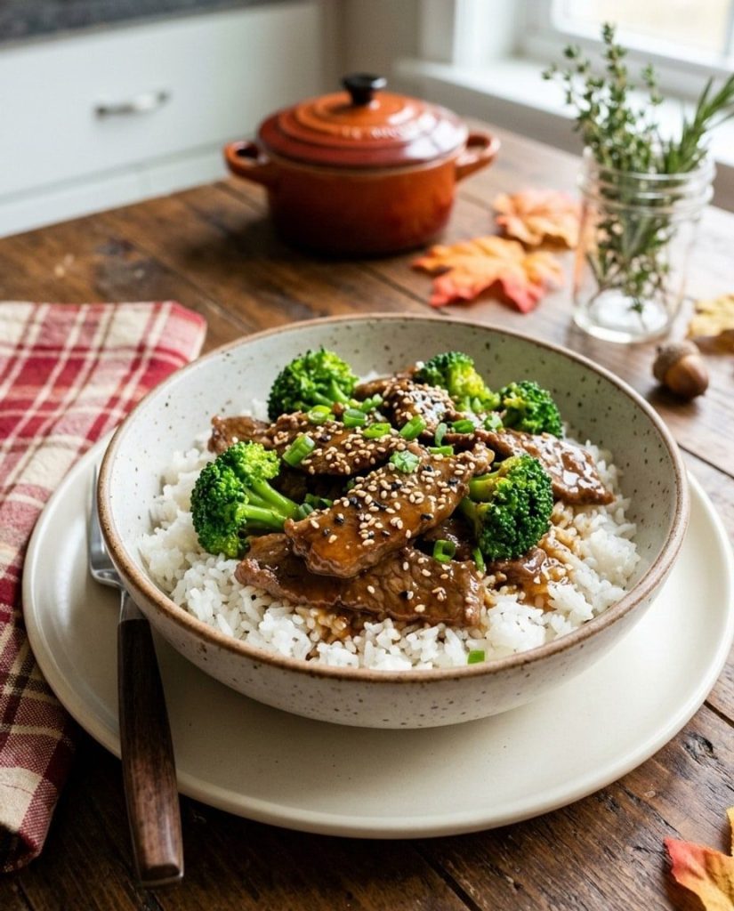 Slow cooker beef and broccoli