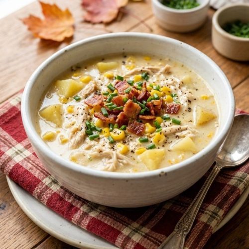 Slow cooker chicken corn chowder