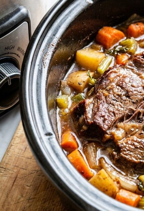 Slow cooker set to low