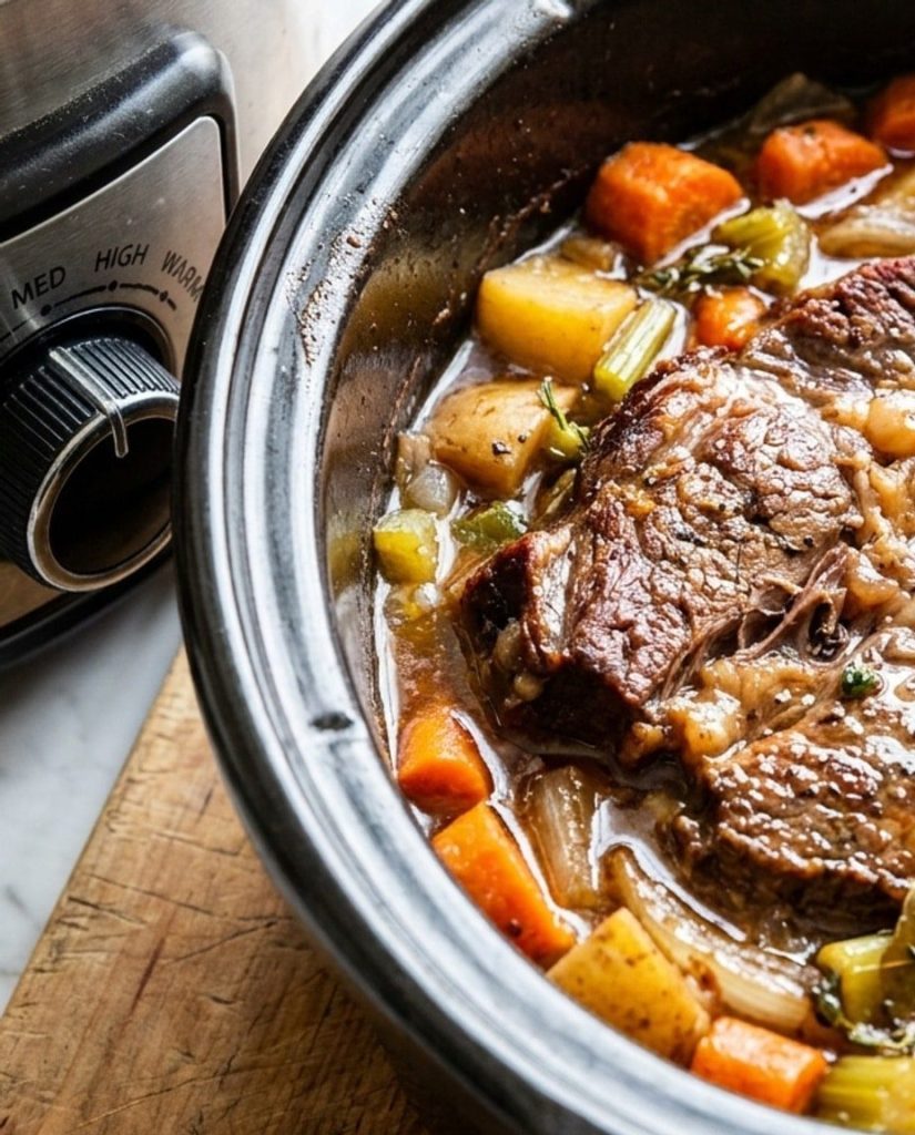 Slow cooker set to low