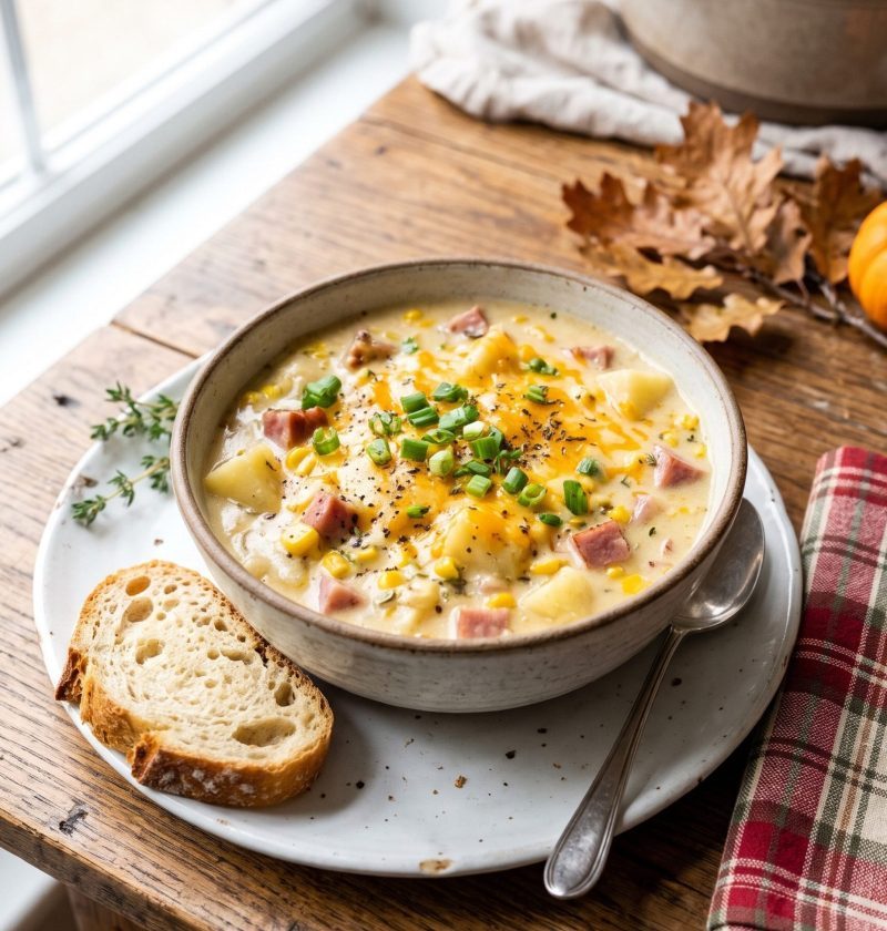 Slow cooker potato ham chowder